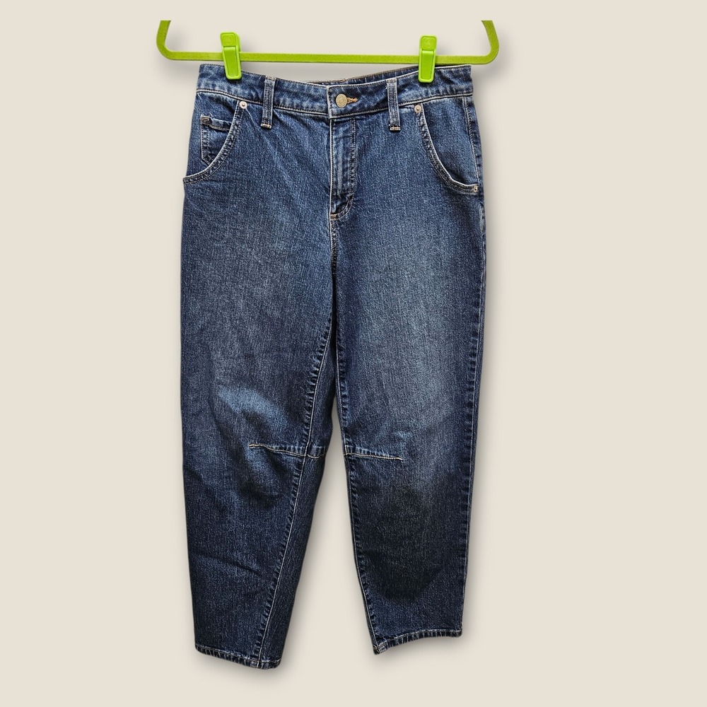 Banana Republic Mid-Rise‎ Barrel Jeans Denim Women's Size 25/0 Dark Wash